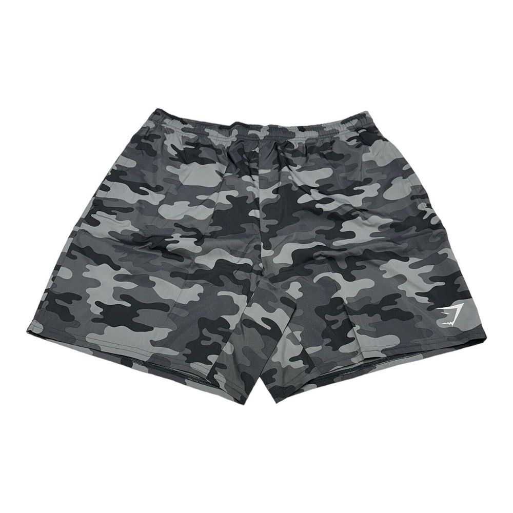 Men's Gymshark Arrival Shorts Gray Black Camo Size 3XL - New & Unused